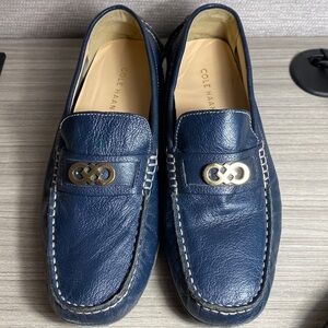 Cole Haan Shelby Logo II Blue Women’s Drivers Leather Loafers 7.5 B